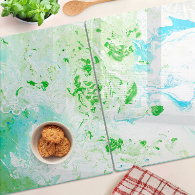 Schneidebrett glas Abstrakte Wirbel in Grün und Blau