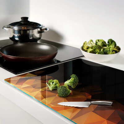 Glas schneidebrett Brennendes Lagerfeuer im geometrischen Stil