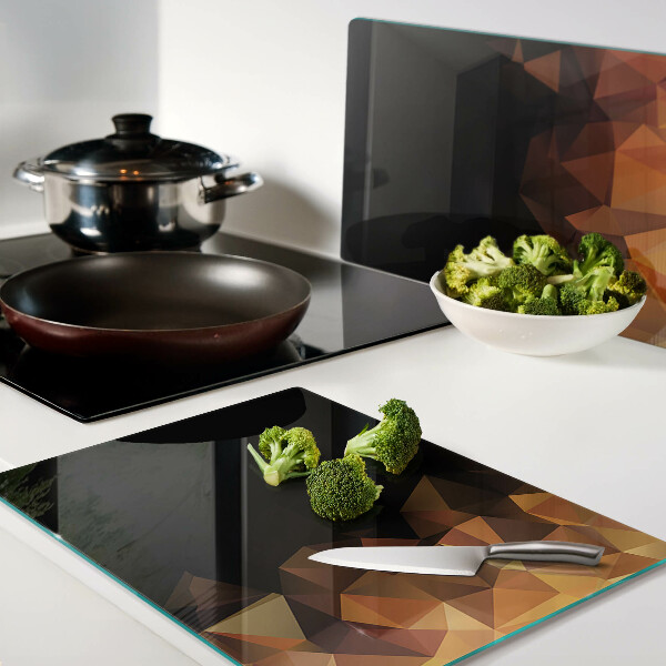 Glas schneidebrett Brennendes Lagerfeuer im geometrischen Stil