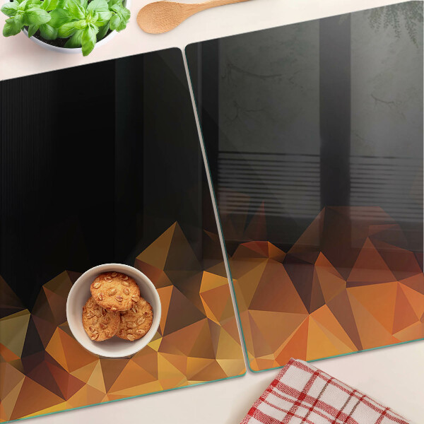 Glas schneidebrett Brennendes Lagerfeuer im geometrischen Stil