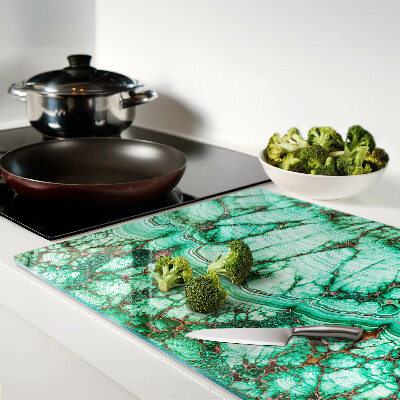 Schneidebrett mit Marmoroptik in Grüntönen