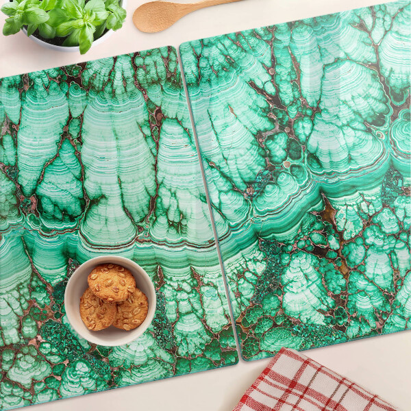 Schneidebrett mit Marmoroptik in Grüntönen