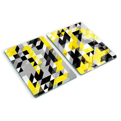 Glas schneidebrett Geometrie in Gelb- und Schwarztönen