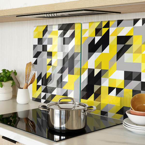 Glas schneidebrett Geometrie in Gelb- und Schwarztönen