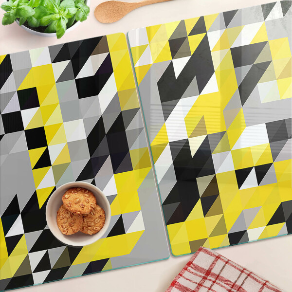 Glas schneidebrett Geometrie in Gelb- und Schwarztönen