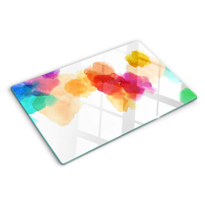 Schneidebrett glas Bunte Wasserfarbenflecken