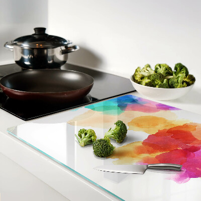 Schneidebrett glas Bunte Wasserfarbenflecken