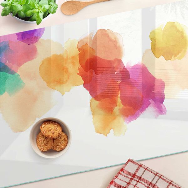 Schneidebrett glas Bunte Wasserfarbenflecken