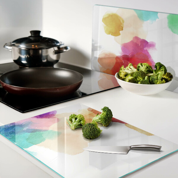 Schneidebrett glas Bunte Wasserfarbenflecken