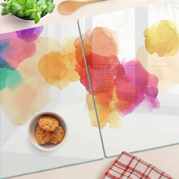 Schneidebrett glas Bunte Wasserfarbenflecken