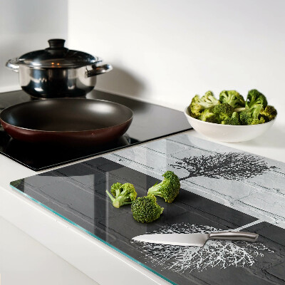 Schneidebrett glas Ein Baum vor einem Backsteinhintergrund