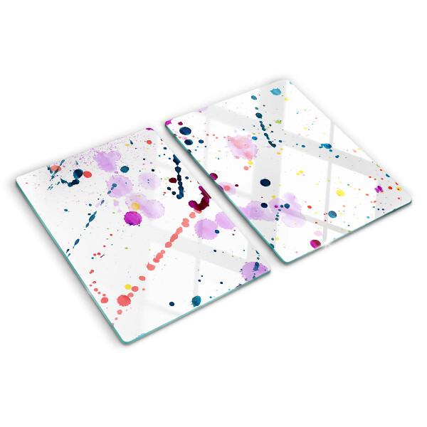 Schneidebrett mit abstraktem Farbspritzermotiv