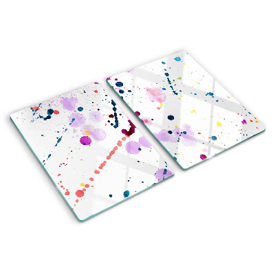 Schneidebrett mit abstraktem Farbspritzermotiv
