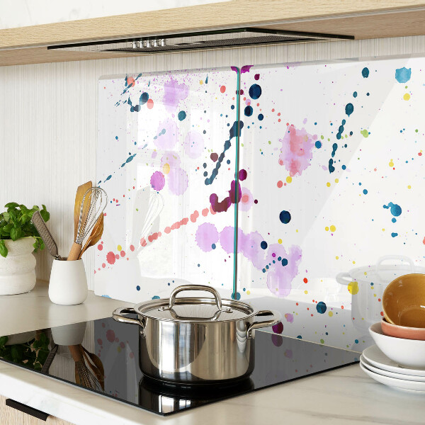 Schneidebrett mit abstraktem Farbspritzermotiv