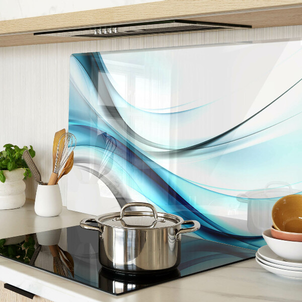 Schneidebrett glas Wellen in Blautönen