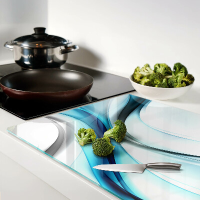 Schneidebrett glas Wellen in Blautönen