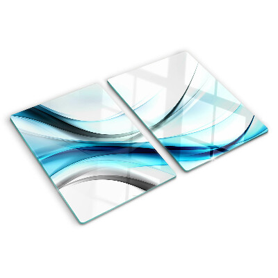 Schneidebrett glas Wellen in Blautönen