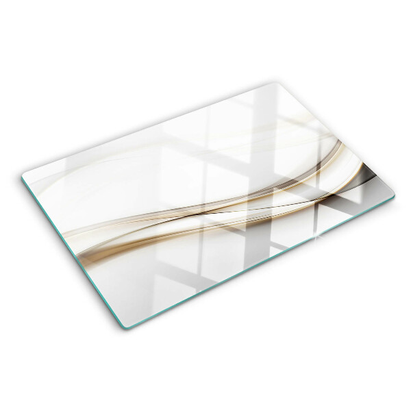 Glas schneidebrett Abstrakte Wellen in Beigetönen