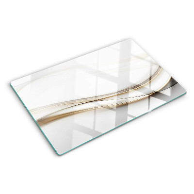 Glas schneidebrett Abstrakte Wellen in Beigetönen