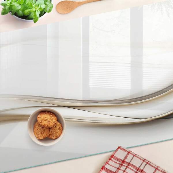 Glas schneidebrett Abstrakte Wellen in Beigetönen