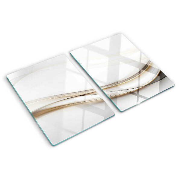 Glas schneidebrett Abstrakte Wellen in Beigetönen