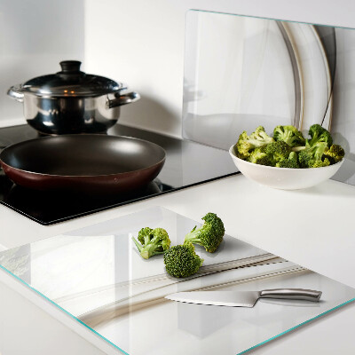 Glas schneidebrett Abstrakte Wellen in Beigetönen