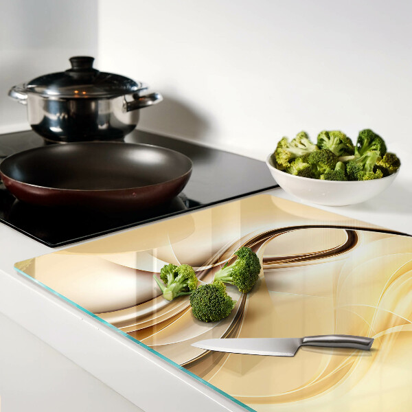 Schneidebrett Abstrakte Wellen in Beigetönen