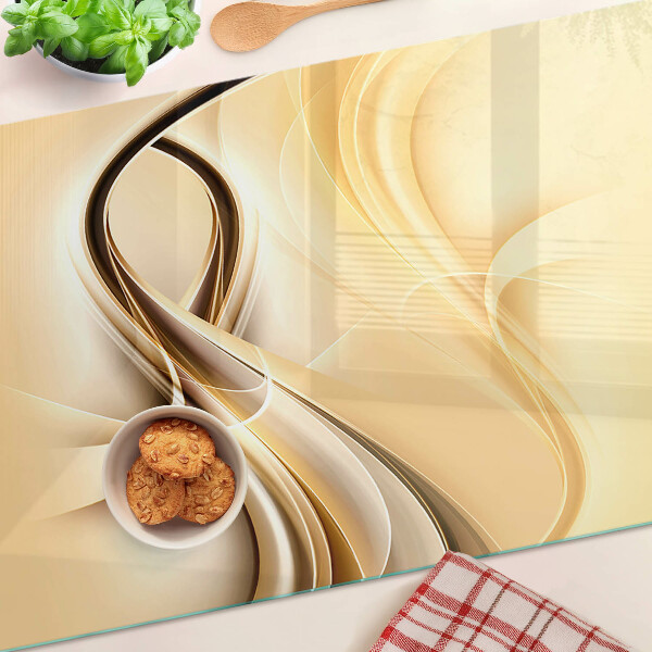 Schneidebrett Abstrakte Wellen in Beigetönen