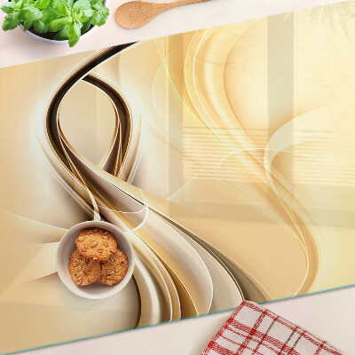 Schneidebrett Abstrakte Wellen in Beigetönen