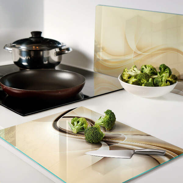 Schneidebrett Abstrakte Wellen in Beigetönen