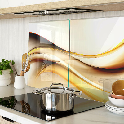 Schneidebrett glas Abstrakte Wellen in Goldtönen
