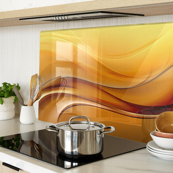 Glas schneidebrett Wellen in Goldtönen