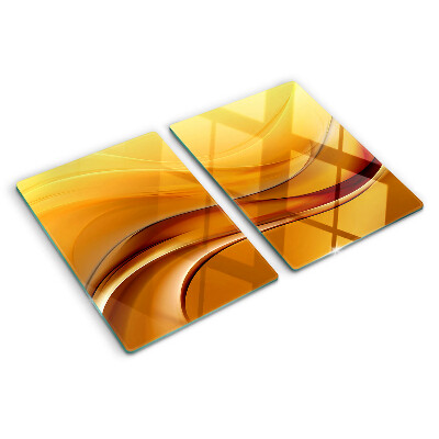 Glas Schneidebrett mit Wellen in Goldtönen