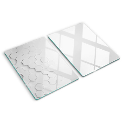 Schneidebrett mit einem Muster aus Sechsecken in Grautönen