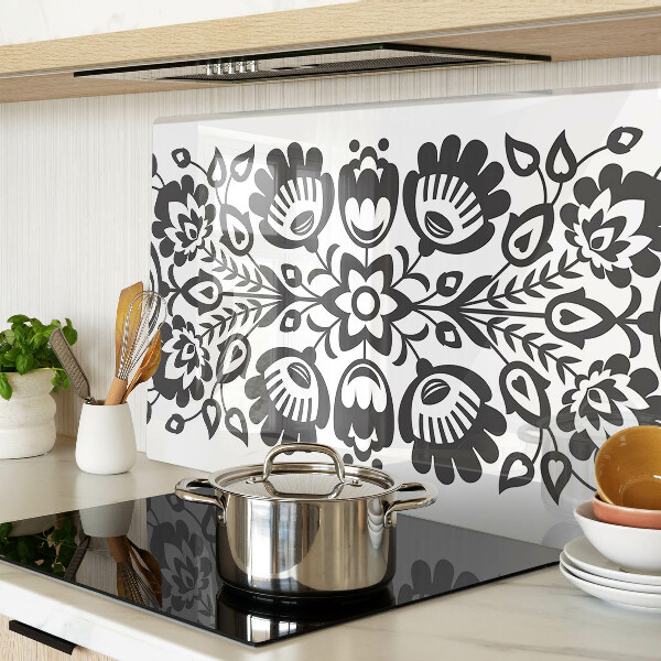 Schneidebrett glas Blumenmotiv im Volksstil