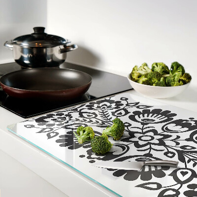 Schneidebrett glas Blumenmotiv im Volksstil