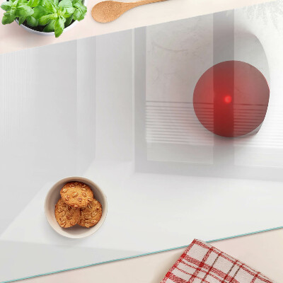 Glas schneidebrett Roter Kreis auf transparentem Hintergrund