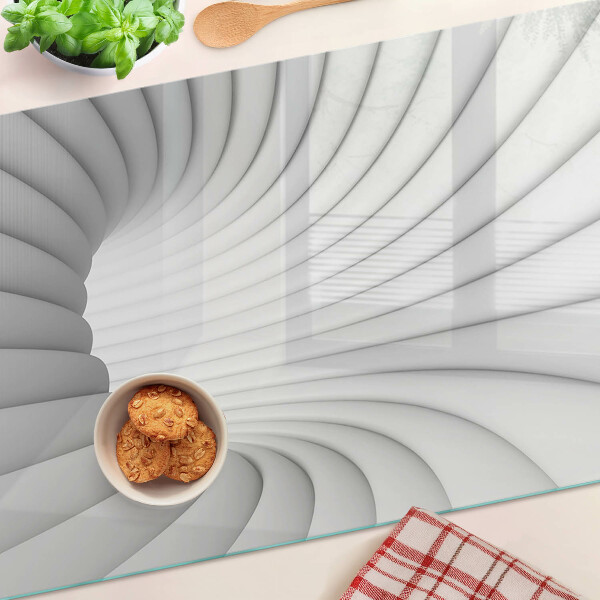 Schneidebrett mit spiralförmiger Maserung im Inneren