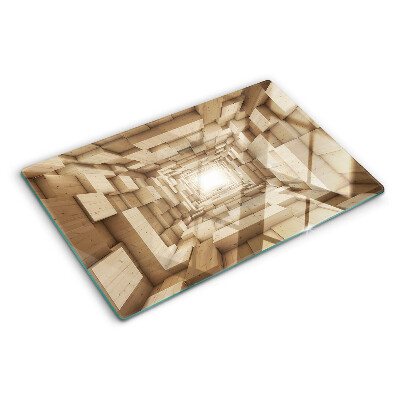 Schneidebrett Das Innere des Holztunnels