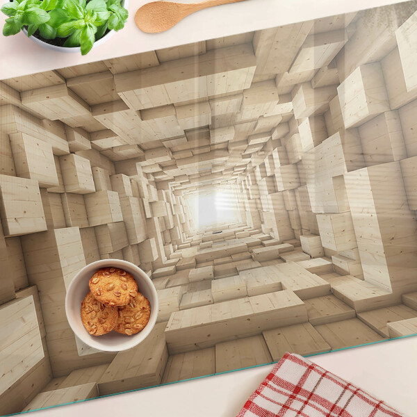 Schneidebrett Das Innere des Holztunnels