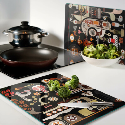 Schneidebrett Abstrakte Muster mit Pflanzenmotiven