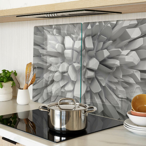 Schneidebrett glas Kristallstrukturen in Grautönen