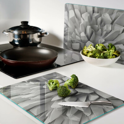 Schneidebrett glas Kristallstrukturen in Grautönen