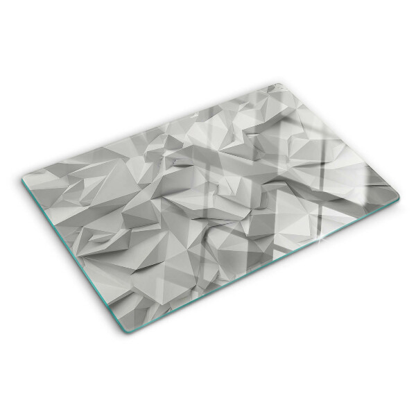 Glas-Schneidebrett mit abstraktem 3D-Muster in Grautönen