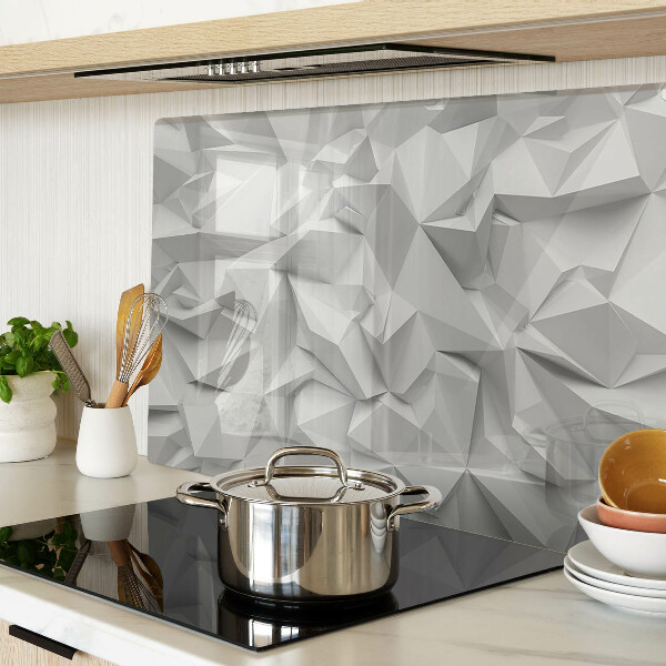 Glas-Schneidebrett mit abstraktem 3D-Muster in Grautönen