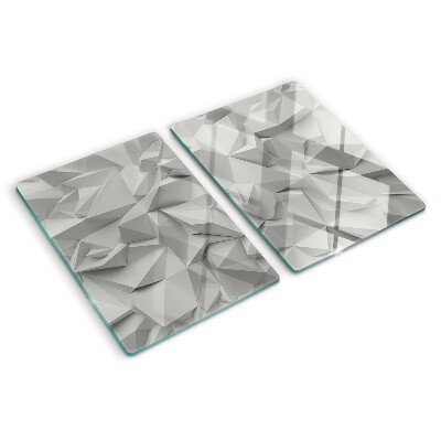 Glas-Schneidebrett mit abstraktem 3D-Muster in Grautönen