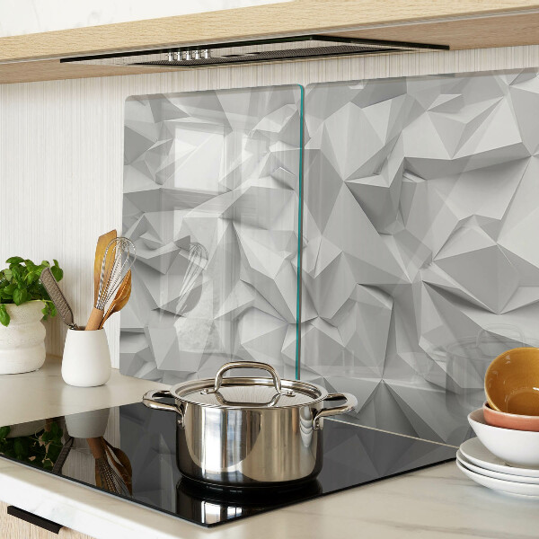 Glas-Schneidebrett mit abstraktem 3D-Muster in Grautönen