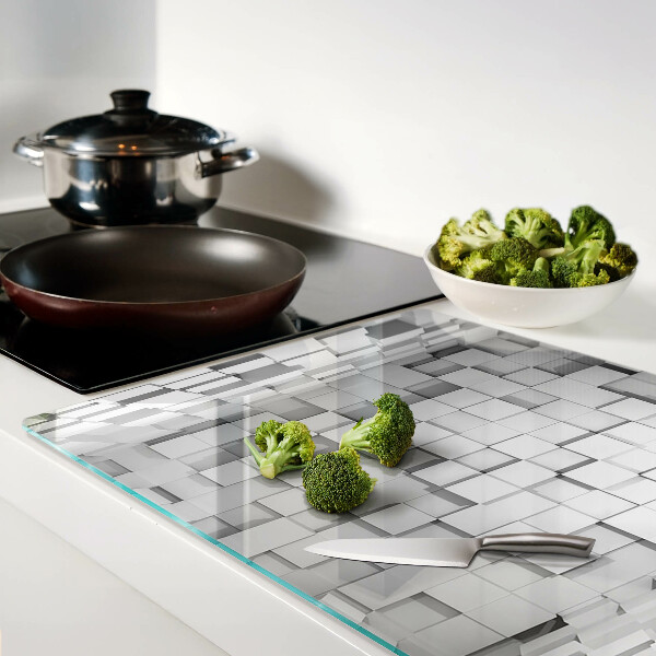 Schneidebrett glas Grau-weißes Mosaik