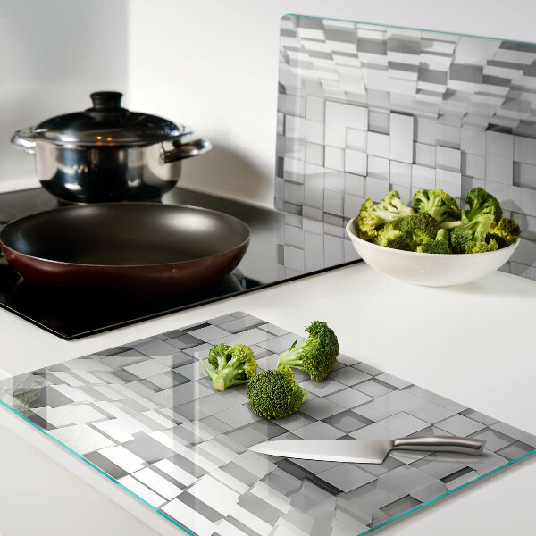 Schneidebrett glas Grau-weißes Mosaik