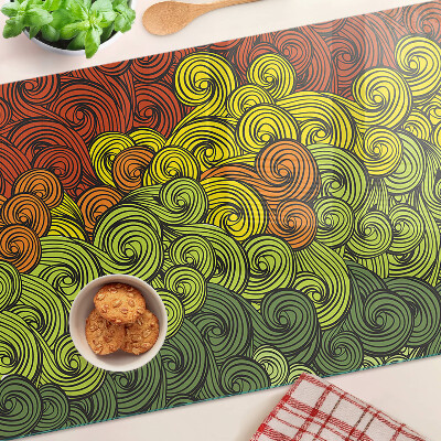 Glas-Schneidebrett mit Farbwirbel-Design
